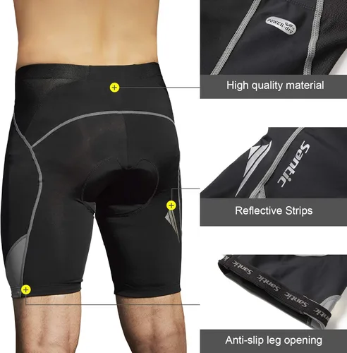 Miniatura 4 de Santic Pantalones cortos de ciclismo acolchados para hombre, pantalones de ciclismo para ciclismo, ropa de ciclismo