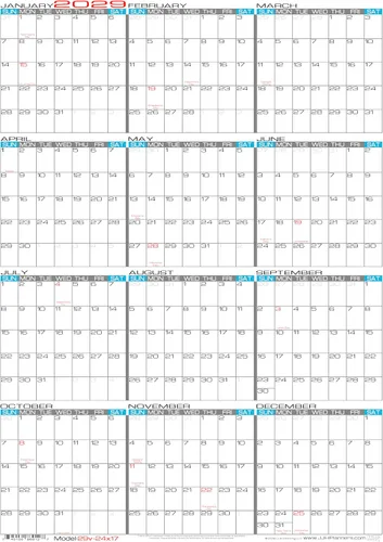 Miniatura 9 de JJH Planners - Laminado - Calendario de pared borrable mediano de 24 x 17 pulgadas - Agenda anual anual vertical de 12 meses (26 V-24 x 17)