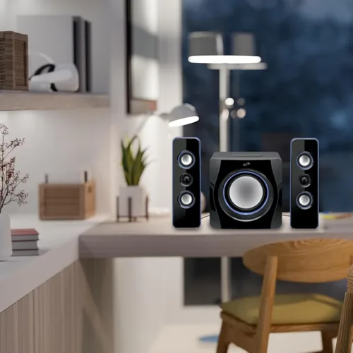 Miniatura 8 de iLive Electronics Sistema de altavoces Bluetooth con subwoofer integrado, 7.28 x 8.86 x 7.28 pulgadas, negro (iHB23B)