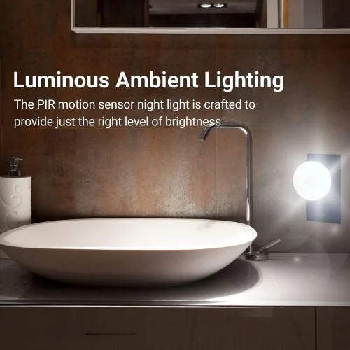Miniatura 4 de Luz de sensor de noche brillante LED Sensor de movimiento y luz Toma de corriente alterna enchufable cuello flexible giratorio PIR lámpara
