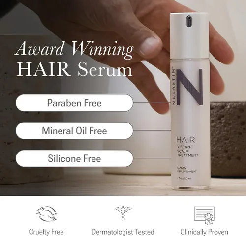 Miniatura 4 de NULASTIN Suero para cuero cabelludo, tratamiento vibrante para ayudar a mejorar el aspecto de la densidad del cabello, fórmula ligera y de rápida