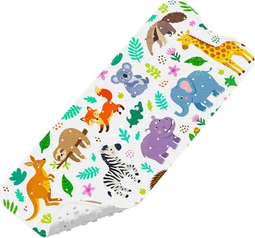Miniatura 29 de XIYUNTE Alfombra de Baño para Bebé para Bañera Antideslizante Alfombra de Baño para Niños - 40''x16'' Extra Larga Alfombra de Bañera para Bebé