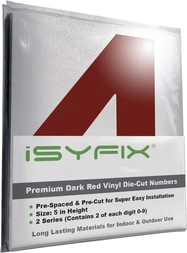 Miniatura 124 de iSYFIX Calcomanías de Números de Vinilo Verde Manzana – 1.5 Pulgadas Autoadhesivas (2 Juegos) – Calcomanía Premium Troquelada y Pre-espaciada