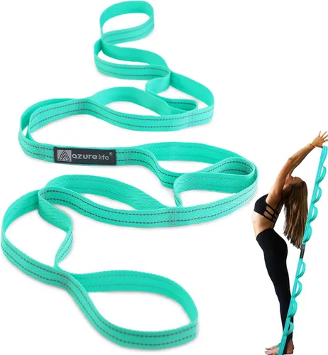 Miniatura 8 de A AZURELIFE Premium Durable Stretch Straps with Loops, Stretching Strap for Physical Therapy, Multi-Loop Yoga Strap Fitness Exercise Strap for Yoga