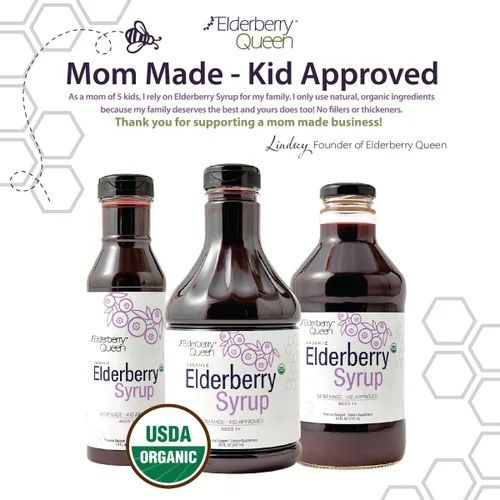 Miniatura 7 de Elderberry Queen Jarabe de saúco orgánico de 30 onzas líquidas, fórmula de apoyo inmunológico con Sambucus Black Elderberry y Aronia Berry – Jarabe