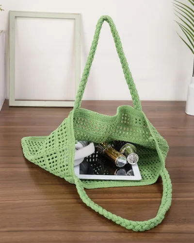 Miniatura 34 de Bolsas de ganchillo para mujer, bolsa de mano de playa de verano, bolsa de hombro de gran capacidad, bolsa de hobo estética, bolsa de punto, bolsa