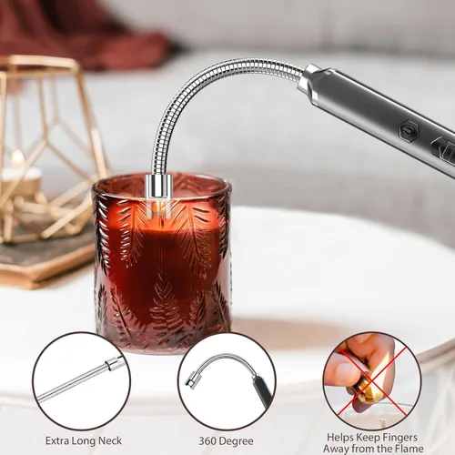 Miniatura 5 de RAYONNER Encendedor Eléctrico para Velas Encendedor USB Recargable Encendedor de Cuello Largo y Flexible Rellenos para Calcetines Navideños Regalos