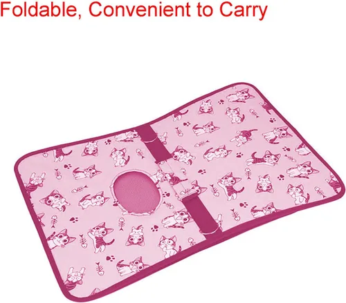 Miniatura 2 de Transportador para mascotas con correa para el hombro, 14 x 9.4 x 7 pulgadas, plegable, rosa, transpirable, Oxford de alta resistencia para perros