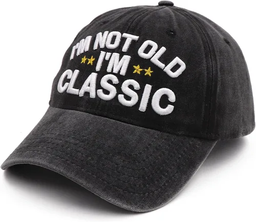 Miniatura 10 de Divertidos regalos de jubilación o cumpleaños sombreros para hombres y mujeres, gorra de béisbol clásica I'm Not Old Regalos para papá, abuelo