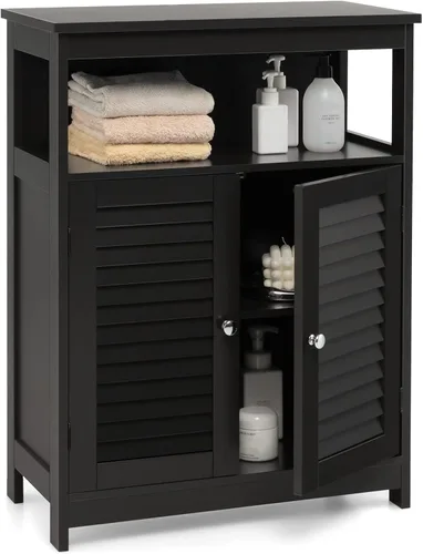 MAT EXPERT Gabinete de madera independiente con estante ajustable de 3 posiciones, entrada, pasillo, sala de estar, 23.5 pulgadas de largo x 12