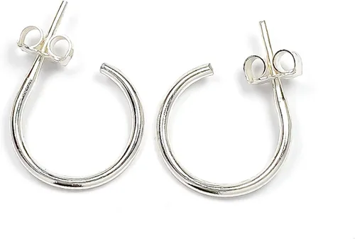 Miniatura 9 de Aretes de aro de plata de ley, plata de ley 925, 0.472 in, 16 ga, aretes de aro para mujer, aretes de aro de plata hipoalergénica, aretes de aro