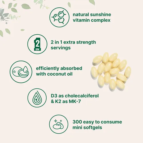 Miniatura 4 de Micro Ingredients Vitamina D3 10,000iu + K2 200mcg de aceite de coco cápsulas blandas y proteína de colágeno múltiple en polvo, paquete de 2