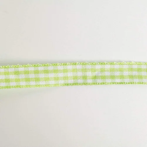 Miniatura 8 de Rollo de cinta a cuadros a cuadros verde manzana, 25 yardas cada rollo, 100% poliéster (3/8 pulgadas, verde manzana)