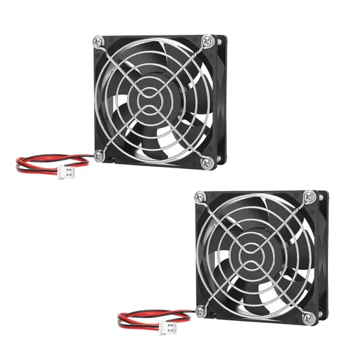 Paquete de 2 ventiladores de repuesto de 80 mm x 25 mm, CC 12 V, 2 pines, sin escobillas, ventilador de refrigeración de reemplazo KEYFANCLUB