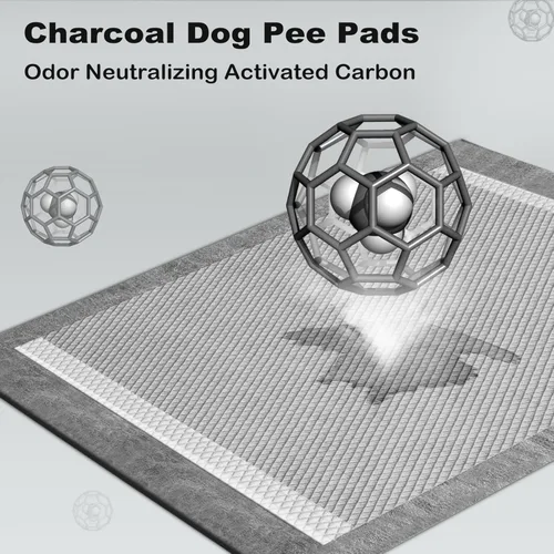 Miniatura 2 de MIZOK Almohadillas para cachorros para perros de 23 x 24 pulgadas, almohadillas para mascotas que eliminan el olor a carbón para perros, absorben