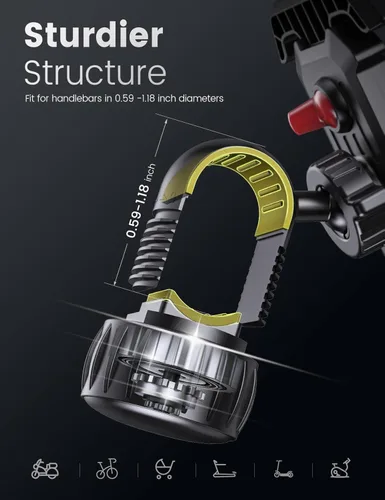 Miniatura 6 de Pnitri Paquete de 2 soportes para teléfono de bicicleta [juego de regalo mejorado 2025] - Accesorios para soporte de motos, 3S fácil de instalar