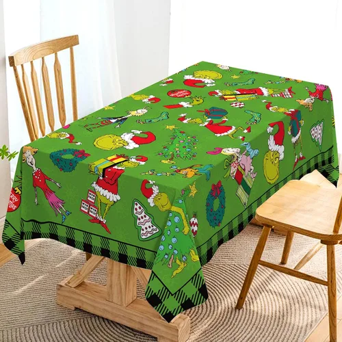 Miniatura 6 de Hafangry Mantel de Navidad Verde a Cuadros Buffalo Plaid Check Navidad Invierno Vacaciones Cumpleaños Fiesta Decoración Rectangular Cocina Comedor