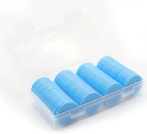 Miniatura 2 de juego de 100 fichas de aprendizaje de plástico opaco, mini fichas de póquer, fichas de juego con caja de almacenamiento
