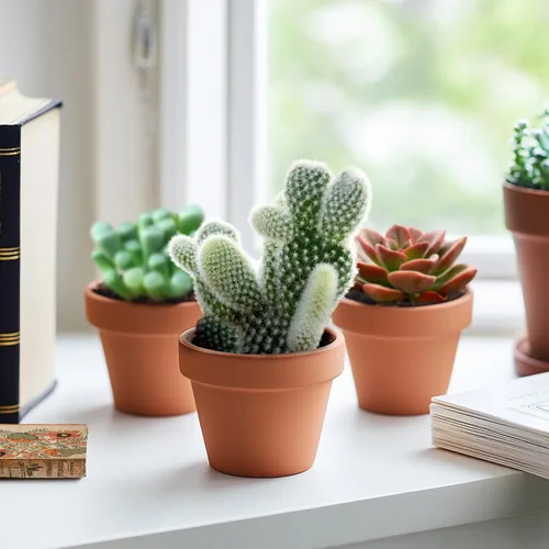 Miniatura 3 de Cactus de oreja de conejo, planta en maceta totalmente enraizada de 2 pulgadas, fácil cuidado y tolerante a la sequía, planta
