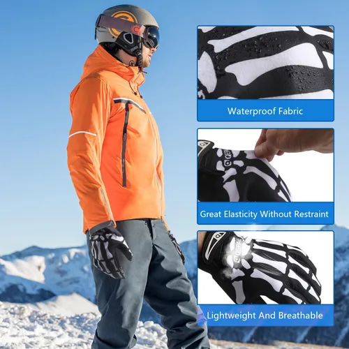 Miniatura 7 de Halloween Skeleton Gloves Touchscreen, Breathable Skull Gloves Cycling Anti-Slip Bone Halloween Costumes Gift