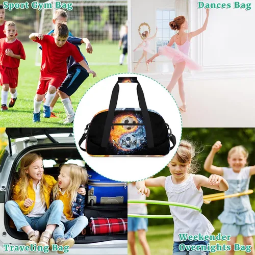 Miniatura 7 de Bolsa de lona personalizada para niños y niñas, para viajes, fútbol, Yin Yang, Tai Chi, pequeña bolsa deportiva para gimnasio, bolsa de mano