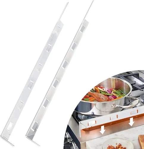Miniatura 7 de uxcell Cubiertas para huecos para estufas, relleno de huecos para estufas de cocina, cubierta de aluminio para horno de 25.59 pulgadas de largo