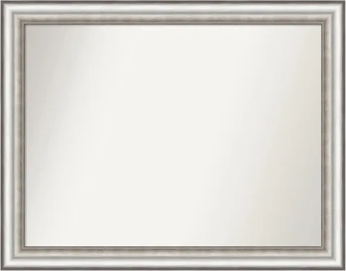 Miniatura 381 de Amanti Art Espejo de baño plateado para sobre el fregadero, 26 x 26 pulgadas, espejo cuadrado de plata antigua, marco de madera tradicional mediano
