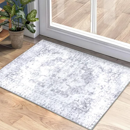 Miniatura 45 de COMSLE Alfombra bohemia de 2 x 3 pies, lavable a máquina, para entrada, lana sintética, alfombra pequeña, envejecida, antideslizante