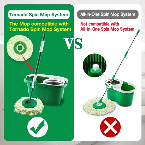 Miniatura 3 de Paquete de 3 cabezales de repuesto para trapeador giratorio Libman Tornado, cabezal de repuesto de mopa giratoria de microfibra, fácil