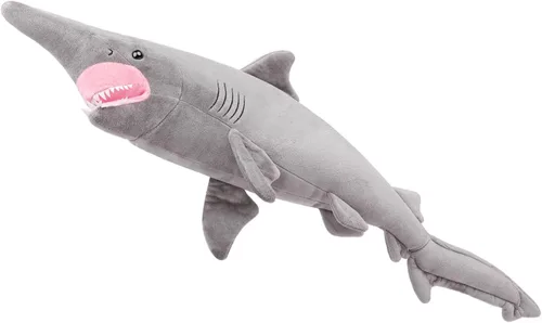 FRANKIEZHOU Juguetes de peluche Goblin Shark de 26 pulgadas, tiburón realista de punta larga, regalos de tiburón para niños, decoración de tiburón