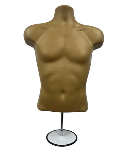 Miniatura 19 de Maniquí masculino de torso con soporte de metal, parte trasera hueca, cuerpo apilable, forma de vestido para exhibición de camisetas, mostrador