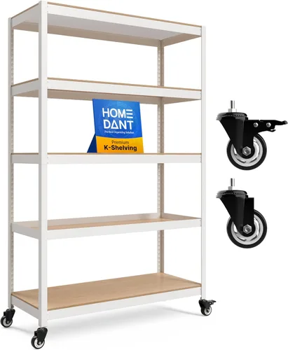 Miniatura 34 de HOMEDANT House Carrito Rodante de Metal de 24.4" con 5 Niveles, Estantería con Rodajas de Servicio Pesado Laminadas, Unidad de Estantería