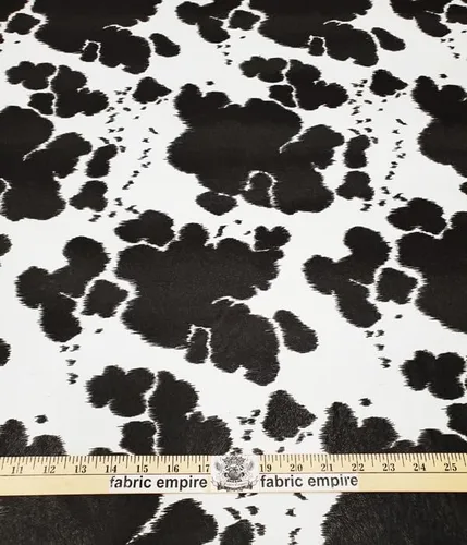 Tapicería de vinilo con textura en relieve, piel falsa con estampado de vaca, 54 pulgadas de ancho, vendido por The Yard (negro)