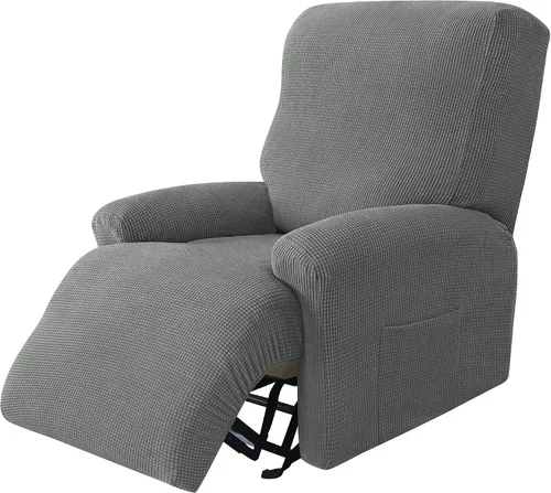 Miniatura 15 de CONRUSER Funda elástica para sillón reclinable, 4 piezas, funda gruesa para sofá de un solo asiento, funda de jacquard suave para sillón reclinable