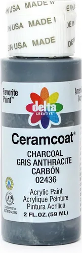 Delta Creative Ceramcoat - Pintura acrílica en varios colores (2 onzas), 2436, carbón