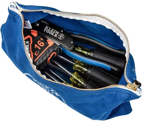 Miniatura 7 de Klein Tools 5140 Bolsa de lona con cremallera, bolsa de herramientas, bolsa utilitaria de depósito bancario, 12.5 x 7 pulgadas, color Amarillo