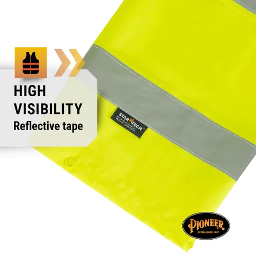 Miniatura 3 de Pioneer Equipo de lluvia de alta visibilidad Chaqueta de seguridad y pantalones con peto – Alta visibilidad, impermeable, traje de trabajo de PVC
