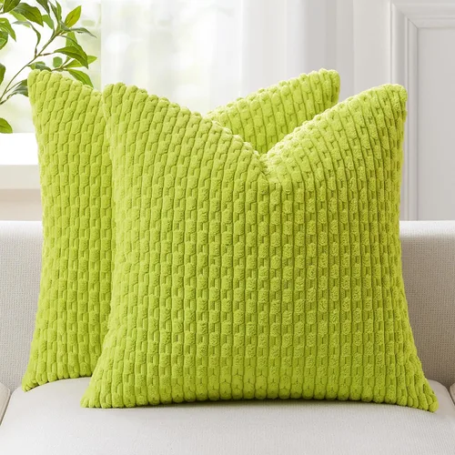 Miniatura 92 de Kevin Textile - Juego de 2 fundas de almohada decorativas de pana de 22 x 22 pulgadas, suaves, estilo bohemio, a rayas, decoración moderna del hogar