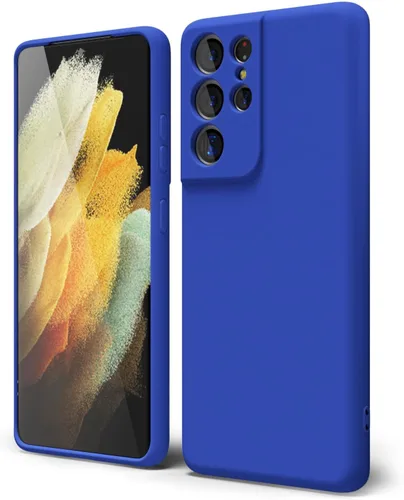 Miniatura 442 de oakxco Funda para teléfono Samsung Galaxy S21 Ultra con agarre de silicona líquida, bonita funda delgada y delgada de goma suave de TPU lisa