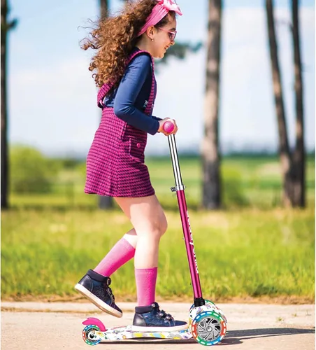 Miniatura 6 de 3-Wheel Kick Scooter for Kids Ages 3-8 Lean-to-Steer Toddler Scooter with Extra Wide Light Up Wheels, 4 Adjustable Heights, Foldable Scooters for