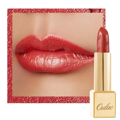 Miniatura 22 de Oulac Lápiz labial rojo, regalos de Navidad para mujeres, fórmula hidratante ligera con brillo 3D metálico, color de labios de alto impacto, Bomba