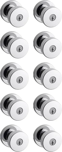 Miniatura 45 de Kwikset Pismo - Pomo de puerta redondo simulado, manija de un solo lado para armarios, puertas dobles francesas y despensa, pomo de puerta