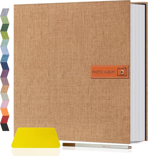 Miniatura 43 de Popotop Álbum de fotos grande autoadhesivo 4x6 5x7 8x10, álbum de recortes DIY, libro de fotos, regalos para mamá, familia, bebé y boda, con Azul