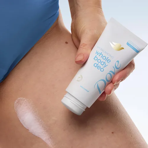 Miniatura 5 de Dove Desodorante para todo el cuerpo sin aluminio, crema de equilibrio de pH desodorante sin perfume para control de olores de 72 horas, 2.5 onzas
