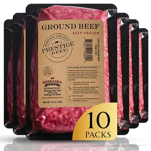 Miniatura 3 de Nebraska Star Beef - Carne molida Angus (10 paquetes de 1 lb) - Prestige, carne molida, hamburguesa congelada, empanadas de hamburguesa, hamburguesa