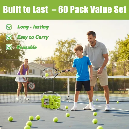 Miniatura 3 de INSUM Bulk Tennis Balls for Beginner – 20/30/60/120 Pack High Elasticity Practice Tennis Balls with Mesh Bags, Portable for Pet Dog Outdoor Playing