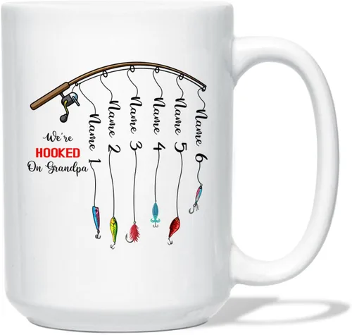 Miniatura 26 de Taza de café con texto en inglés "Best Grandpa Ever", regalo para el día del padre, taza de café personalizada para abuelo, tazas blancas de 11 Taza