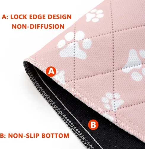 Miniatura 4 de Paquete de 2 almohadillas antideslizantes reutilizables para entrenamiento de mascotas (rosa, 36 x 41 pulgadas)