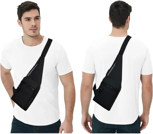Miniatura 2 de Bolso bandolera delgado cruzado en el pecho, mochila de hombro antirladrón, bolsa de bolsillo personal, riñonera para viajes y deportes