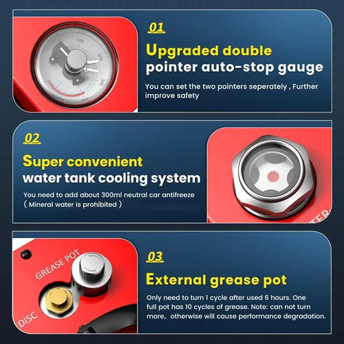 Miniatura 5 de GX PUMP GX-E-CS4 Compresor de aire PCP portátil, motor potente de 350W, máximo 5800 Psi/40 Mpa, enfriamiento por agua y ventilador, 5 horas